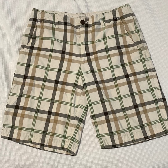 Aeropostale cream and brown plaid shorts 33 inch waist - Picture 1 of 6